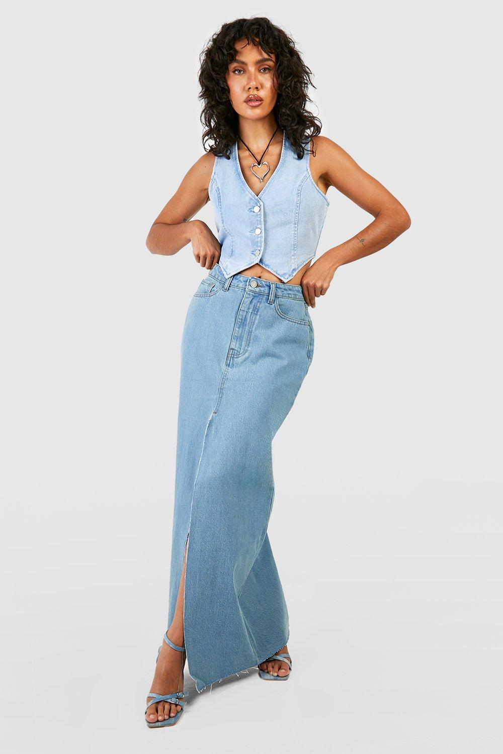 Long jean outlet skirts for sale